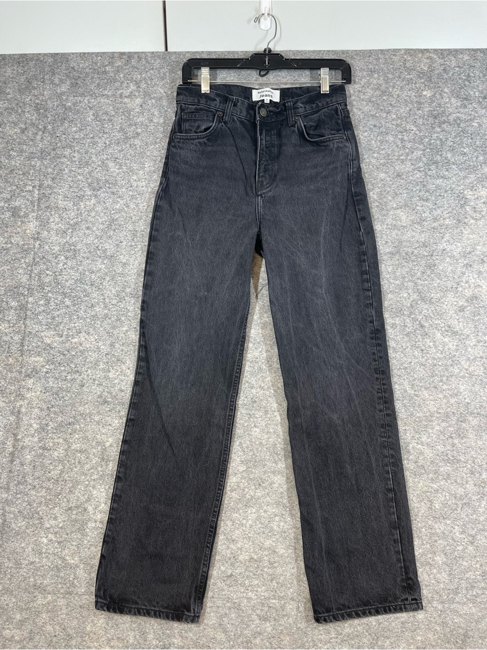 Reformation Jeans Black 26 High Rise Straight Leg 90s Faded Denim Minimalist